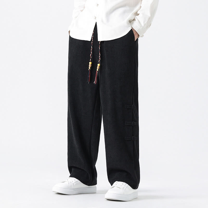 Men's Textured Corduroy Straight-Leg Meditation Pants