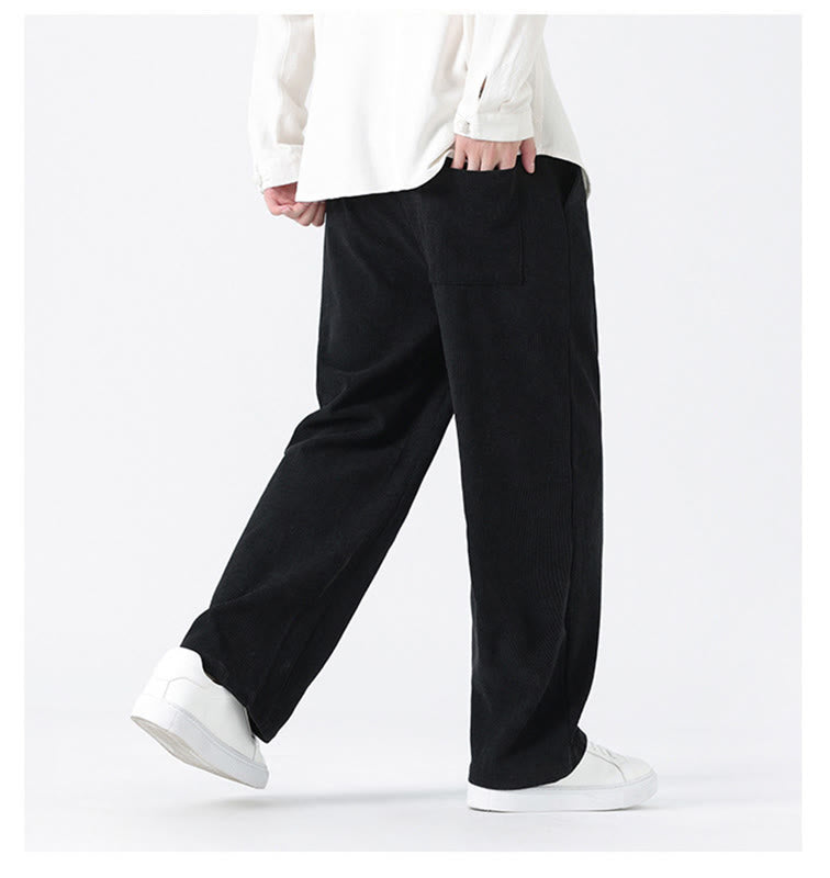 Men's Textured Corduroy Straight-Leg Meditation Pants