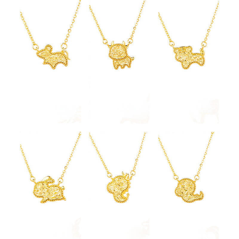 Year Of The Horse Chinese Zodiac 925 Sterling Silver Coin Design Blessing Chain Necklace Pendants