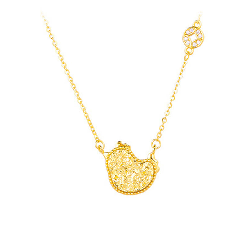 Year Of The Horse Chinese Zodiac 925 Sterling Silver Coin Design Blessing Chain Necklace Pendants