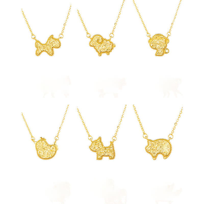 Year Of The Horse Chinese Zodiac 925 Sterling Silver Coin Design Blessing Chain Necklace Pendants