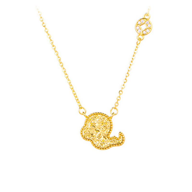 Year Of The Horse Chinese Zodiac 925 Sterling Silver Coin Design Blessing Chain Necklace Pendants