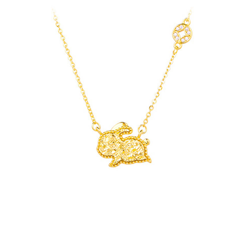 Year Of The Horse Chinese Zodiac 925 Sterling Silver Coin Design Blessing Chain Necklace Pendants