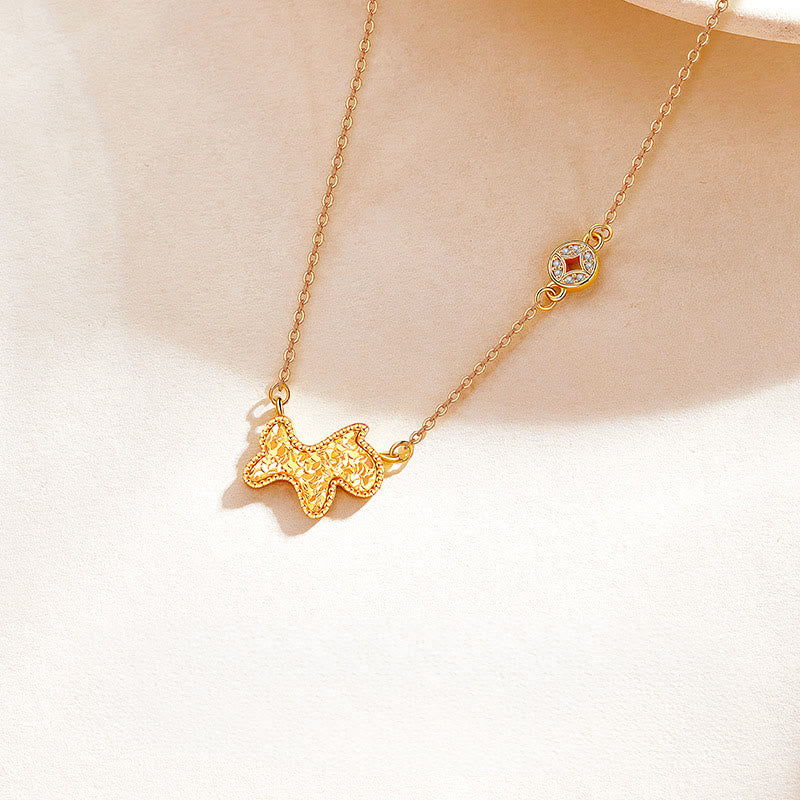 Year Of The Horse Chinese Zodiac 925 Sterling Silver Coin Design Blessing Chain Necklace Pendants