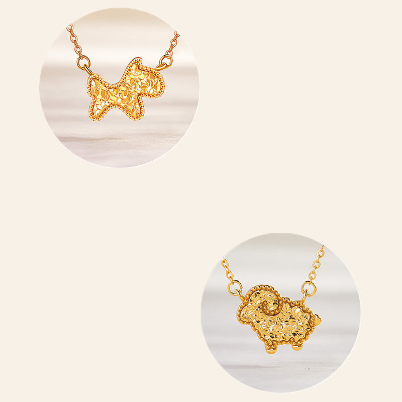 Year Of The Horse Chinese Zodiac 925 Sterling Silver Coin Design Blessing Chain Necklace Pendants