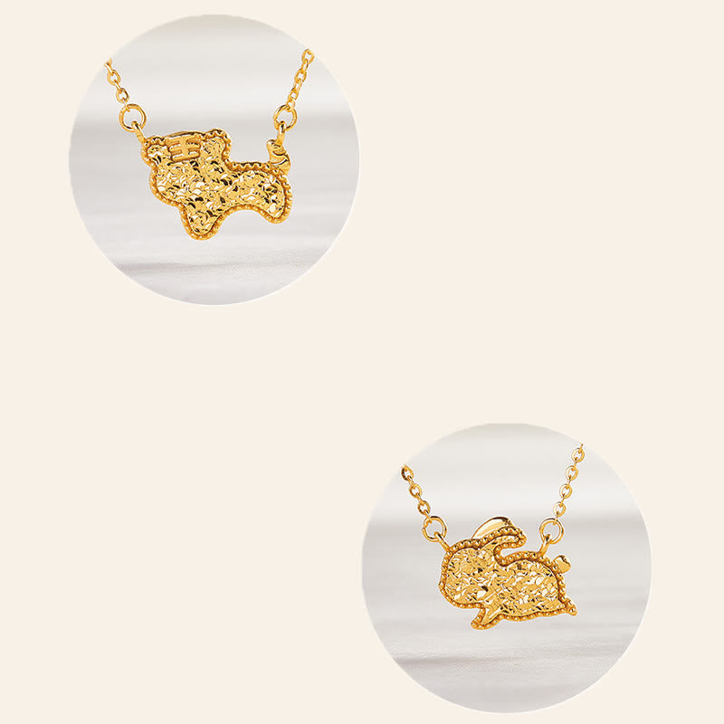 Year Of The Horse Chinese Zodiac 925 Sterling Silver Coin Design Blessing Chain Necklace Pendants