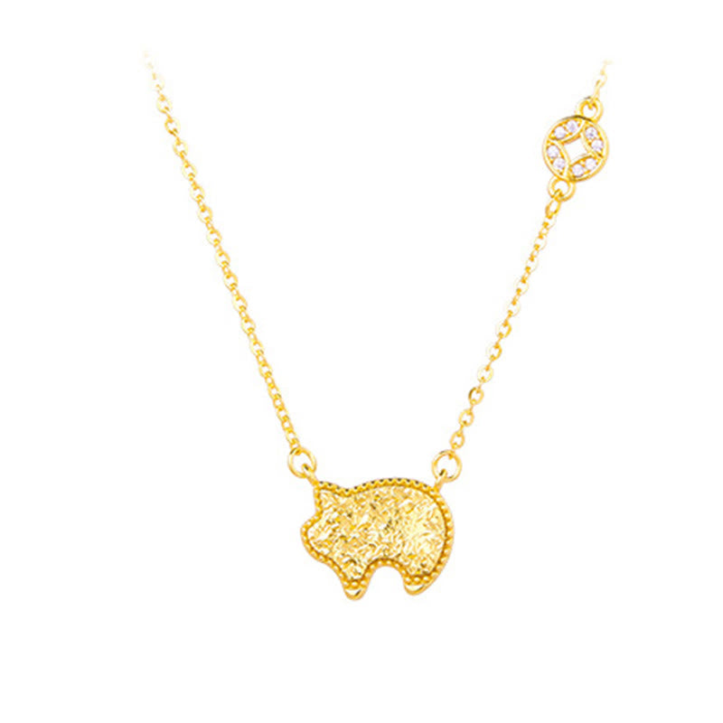 Year Of The Horse Chinese Zodiac 925 Sterling Silver Coin Design Blessing Chain Necklace Pendants