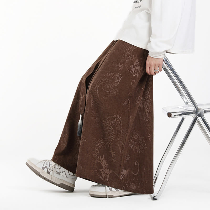 Tactile Jacquard Corduroy Wide-Leg Grounding Trousers