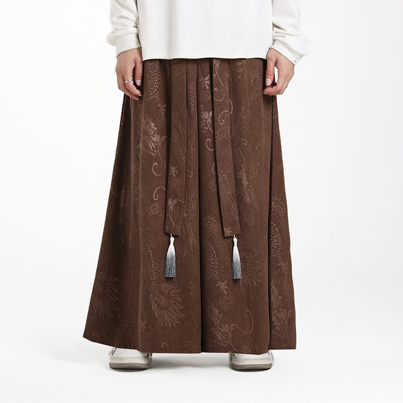Tactile Jacquard Corduroy Wide-Leg Grounding Trousers