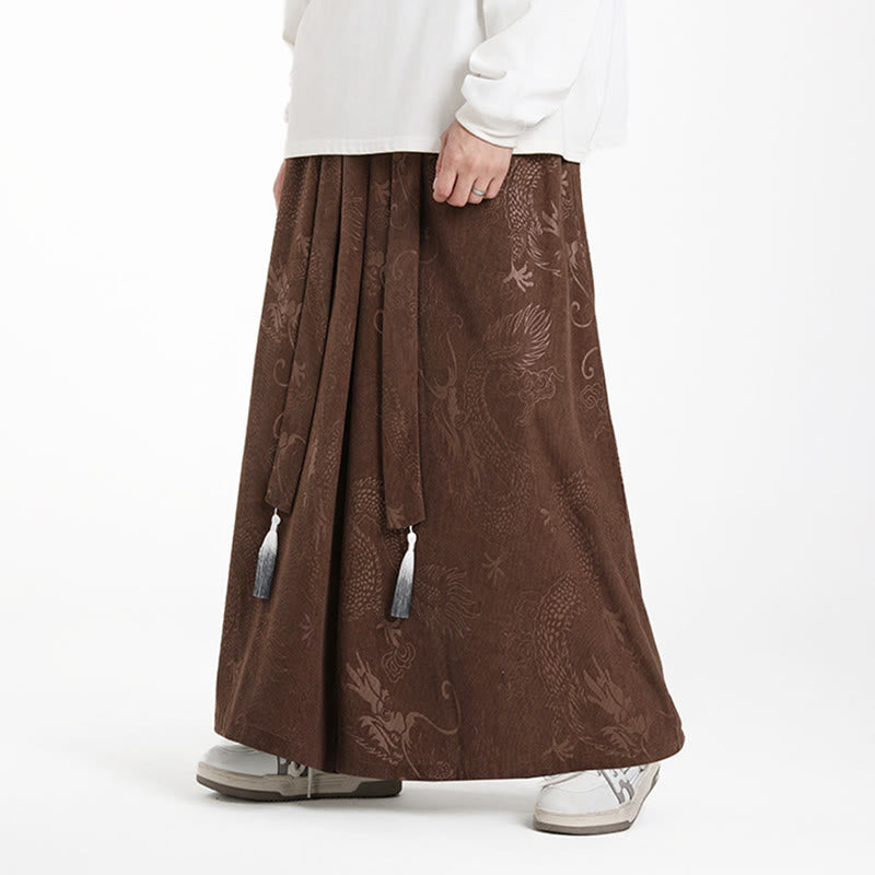 Tactile Jacquard Corduroy Wide-Leg Grounding Trousers