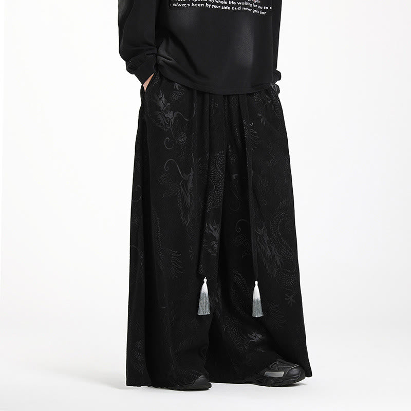 Tactile Jacquard Corduroy Wide-Leg Grounding Trousers