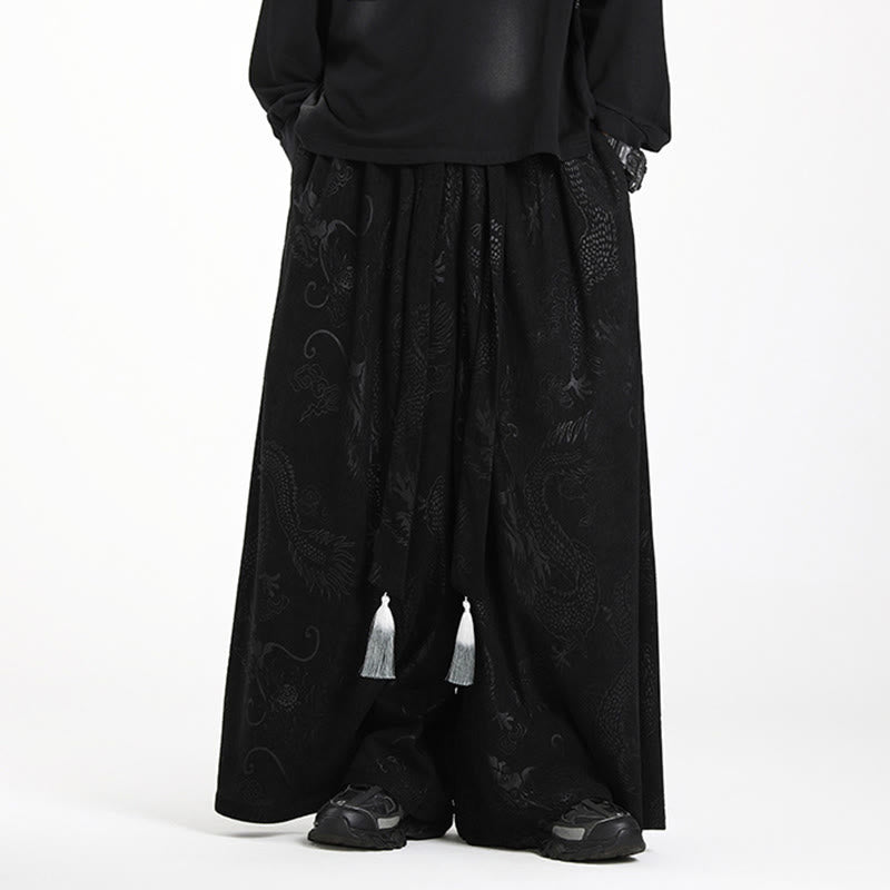 Tactile Jacquard Corduroy Wide-Leg Grounding Trousers