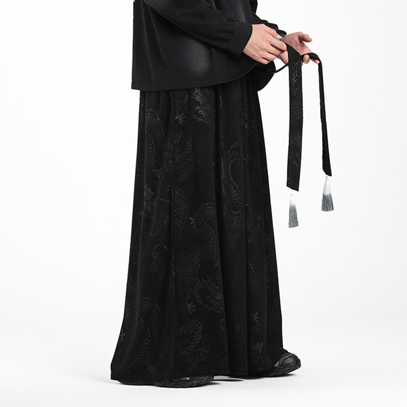 Tactile Jacquard Corduroy Wide-Leg Grounding Trousers