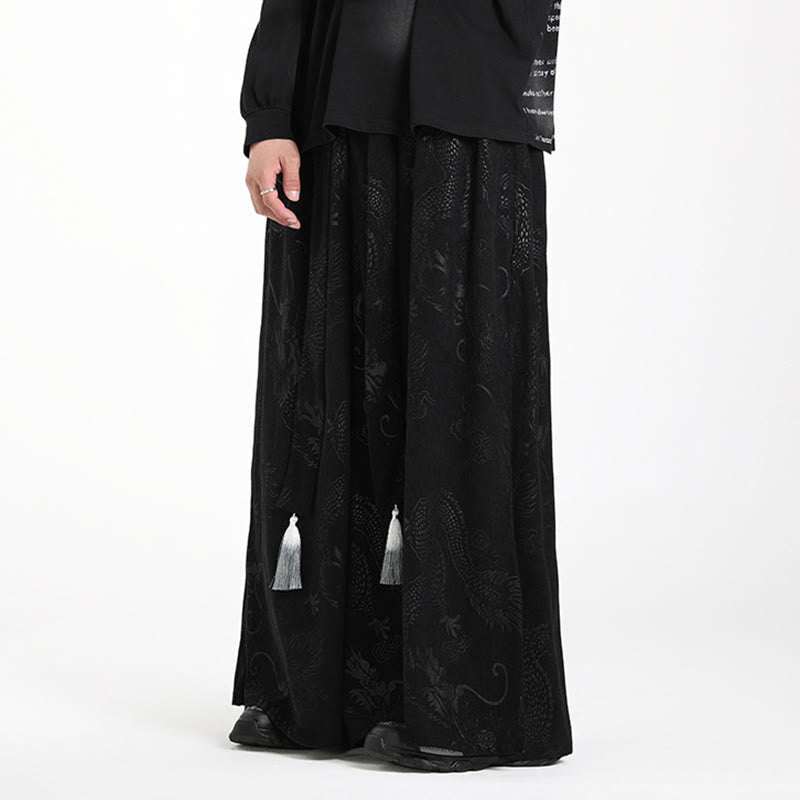 Tactile Jacquard Corduroy Wide-Leg Grounding Trousers