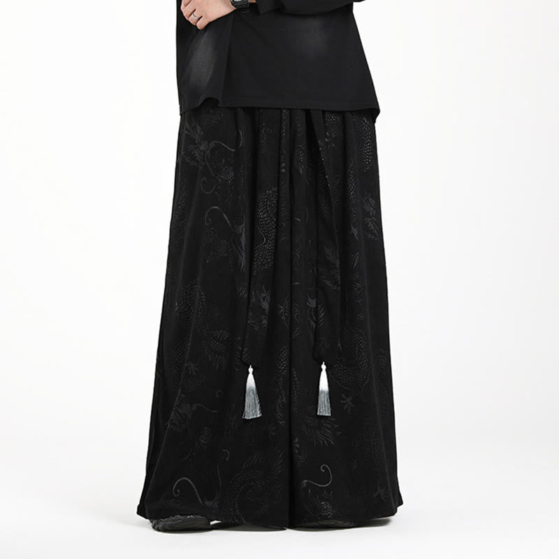 Tactile Jacquard Corduroy Wide-Leg Grounding Trousers
