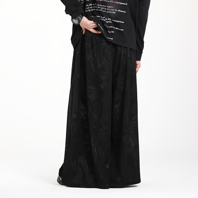 Tactile Jacquard Corduroy Wide-Leg Grounding Trousers