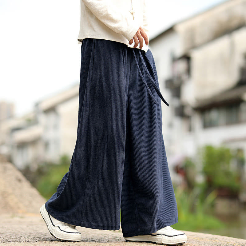 Men's Tactile Corduroy Wide-Leg Meditation Pants