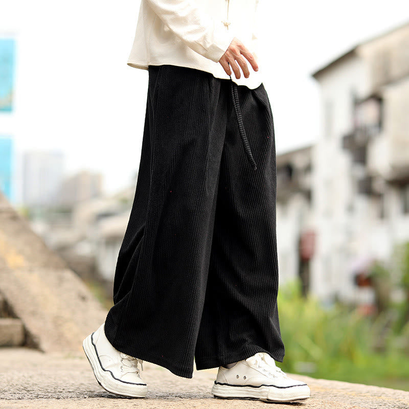 Men's Tactile Corduroy Wide-Leg Meditation Pants