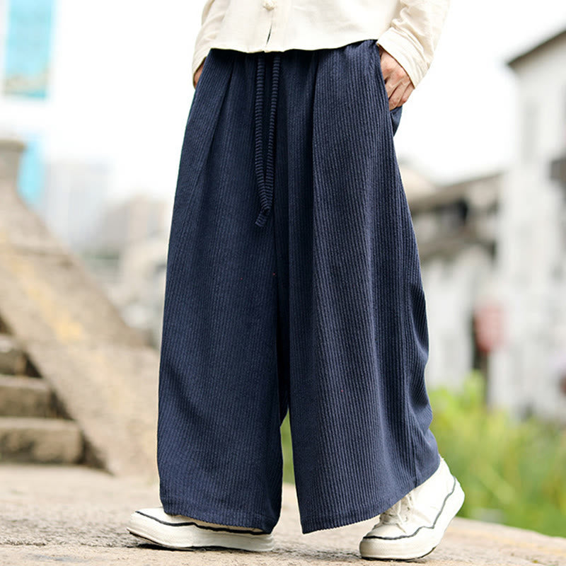 Men's Tactile Corduroy Wide-Leg Meditation Pants