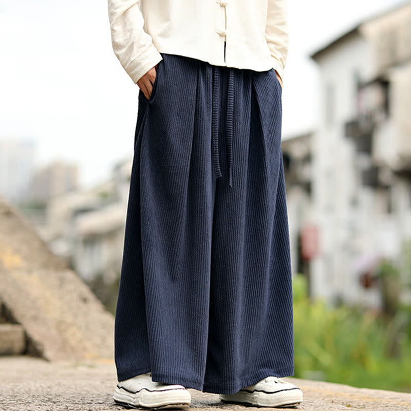 Men's Tactile Corduroy Wide-Leg Meditation Pants