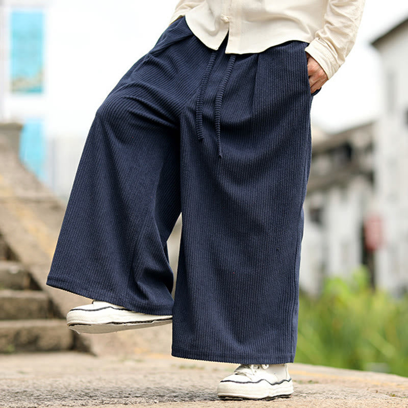 Men's Tactile Corduroy Wide-Leg Meditation Pants
