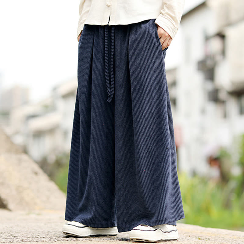 Men's Tactile Corduroy Wide-Leg Meditation Pants