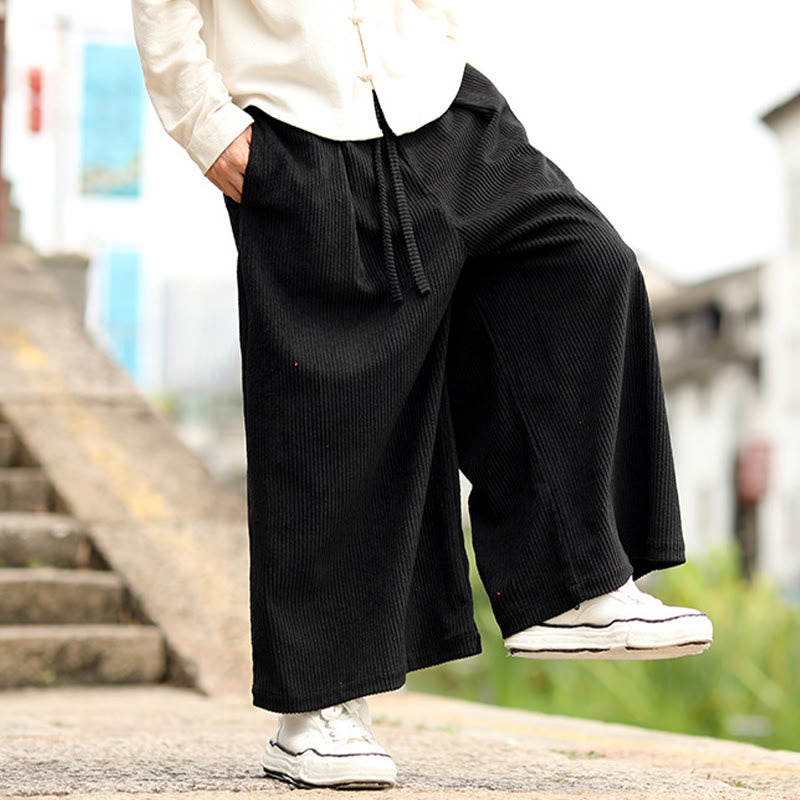 Men's Tactile Corduroy Wide-Leg Meditation Pants