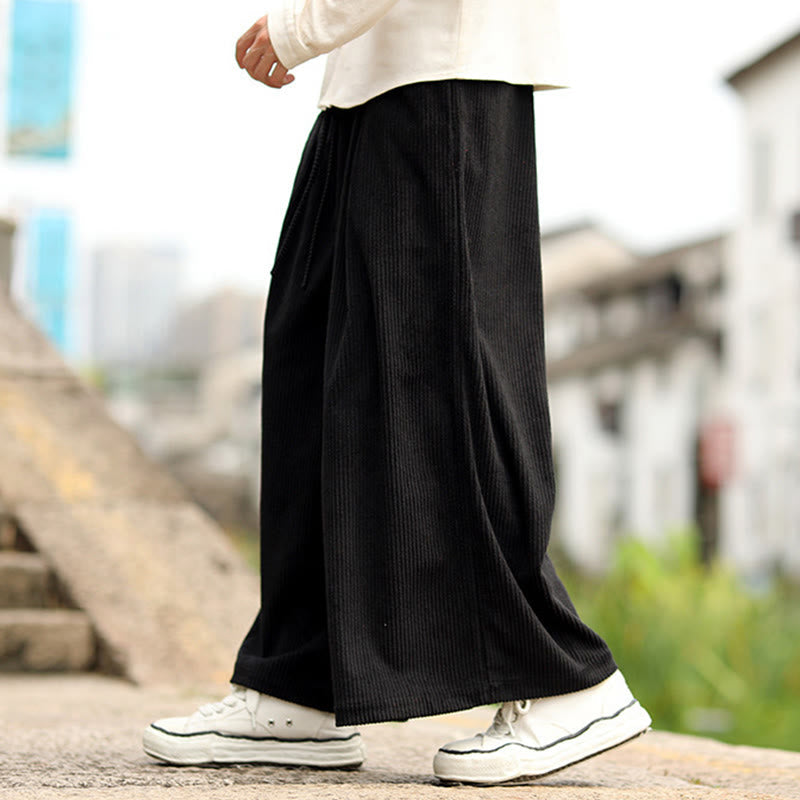 Men's Tactile Corduroy Wide-Leg Meditation Pants