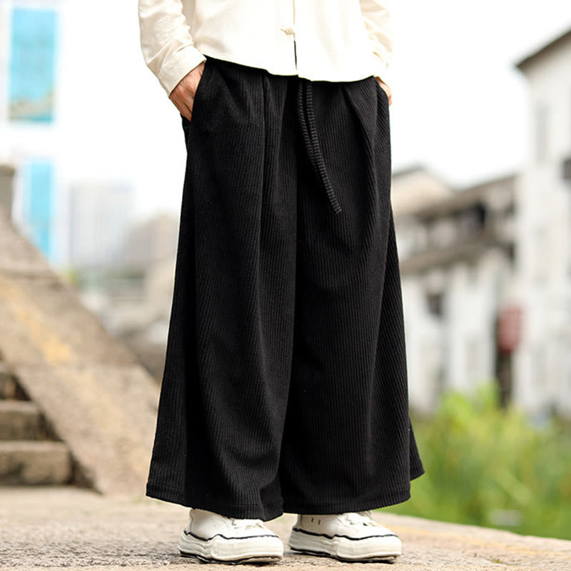 Men's Tactile Corduroy Wide-Leg Meditation Pants
