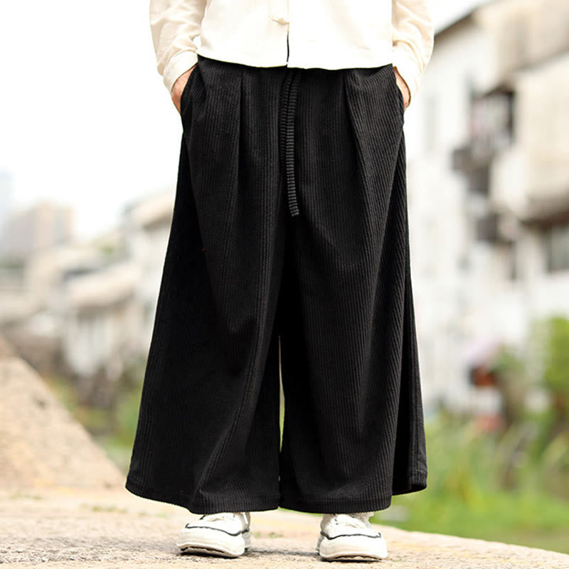 Men's Tactile Corduroy Wide-Leg Meditation Pants