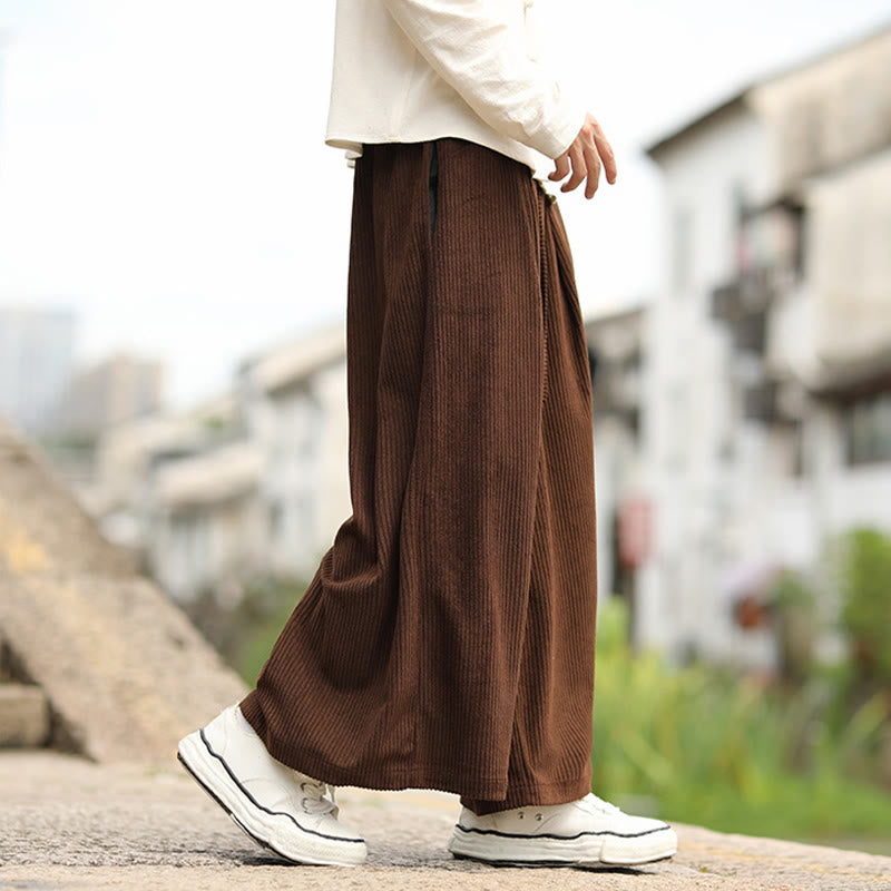 Men's Tactile Corduroy Wide-Leg Meditation Pants