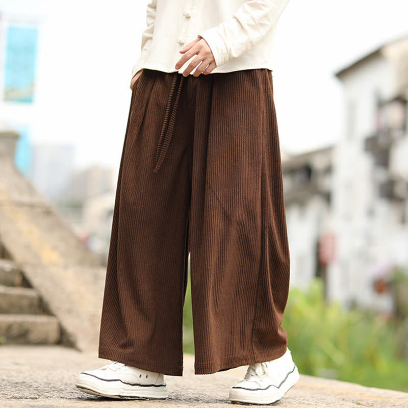 Men's Tactile Corduroy Wide-Leg Meditation Pants