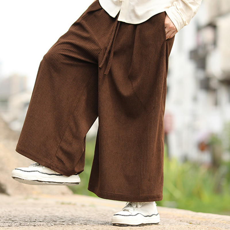 Men's Tactile Corduroy Wide-Leg Meditation Pants