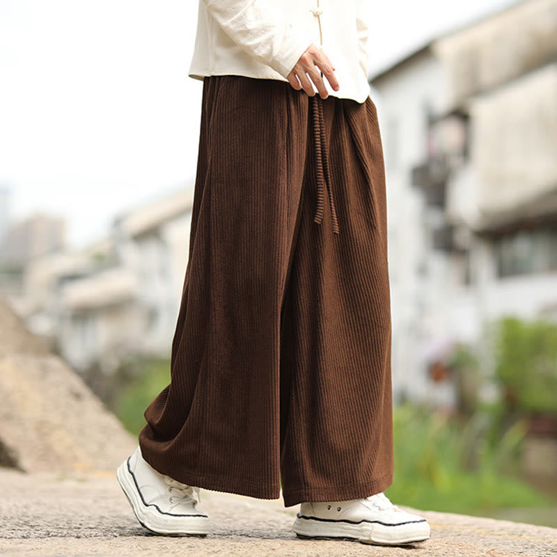 Men's Tactile Corduroy Wide-Leg Meditation Pants
