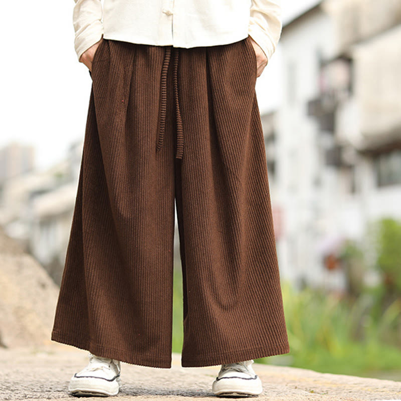 Men's Tactile Corduroy Wide-Leg Meditation Pants