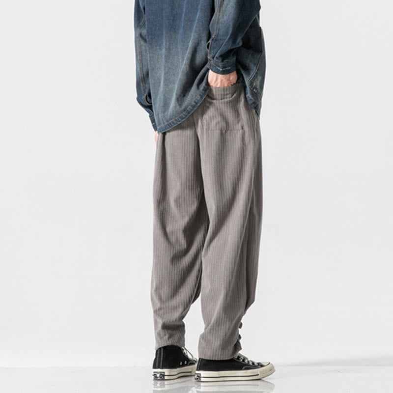 Men's Structured Cotton Straight-Leg Meditation Pants