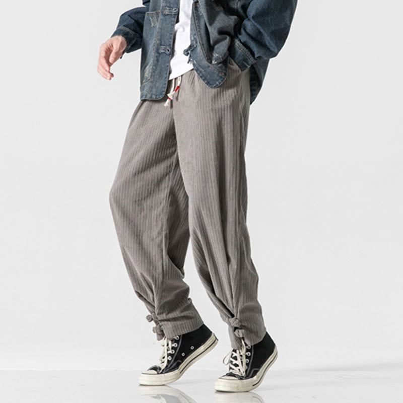 Men's Structured Cotton Straight-Leg Meditation Pants