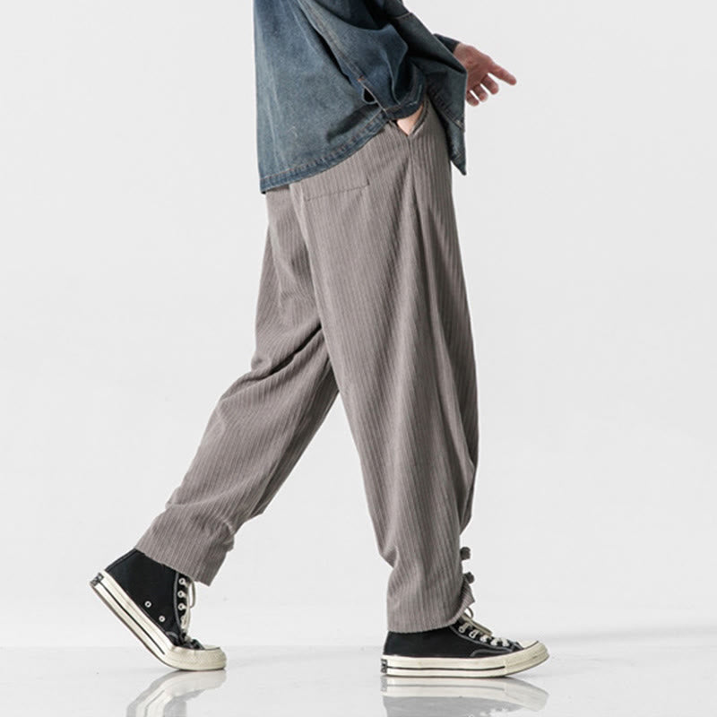 Men's Structured Cotton Straight-Leg Meditation Pants