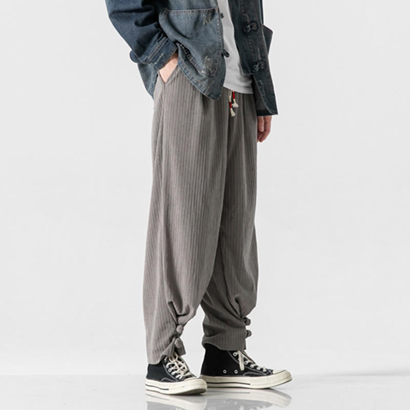 Men's Structured Cotton Straight-Leg Meditation Pants