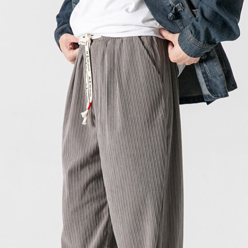 Men's Structured Cotton Straight-Leg Meditation Pants