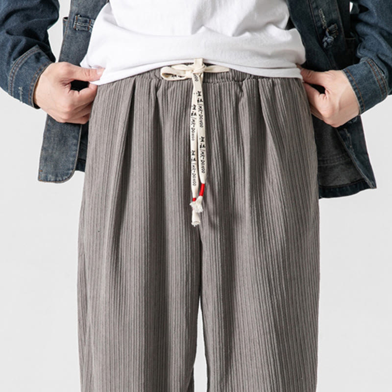 Men's Structured Cotton Straight-Leg Meditation Pants