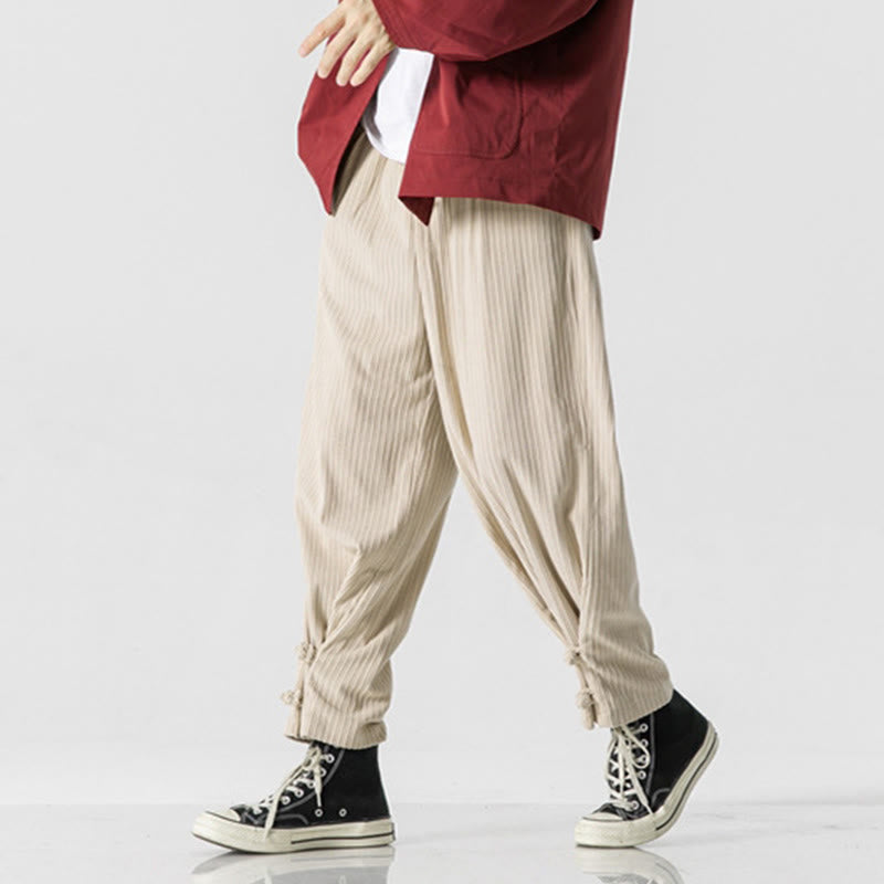 Men's Structured Cotton Straight-Leg Meditation Pants
