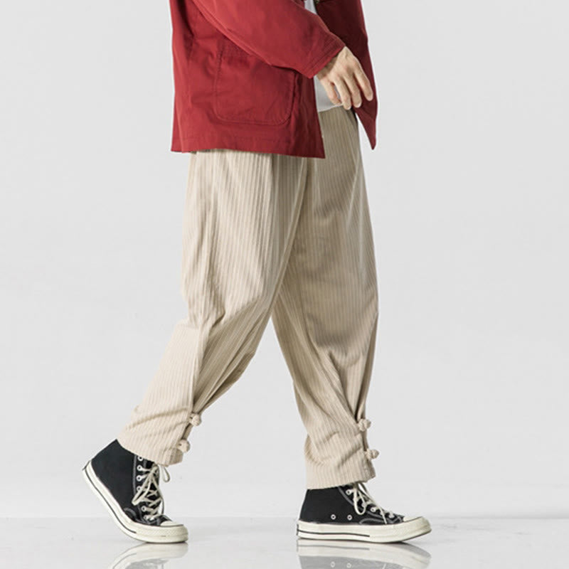 Men's Structured Cotton Straight-Leg Meditation Pants