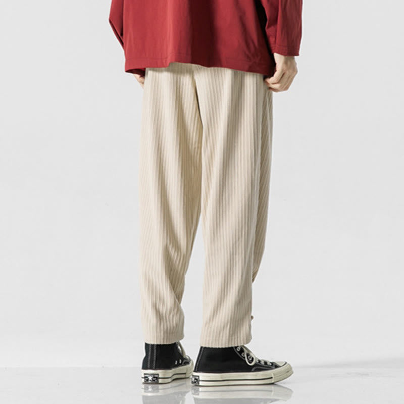 Men's Structured Cotton Straight-Leg Meditation Pants