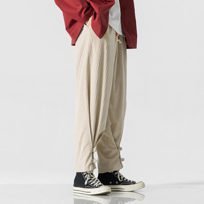 Men's Structured Cotton Straight-Leg Meditation Pants