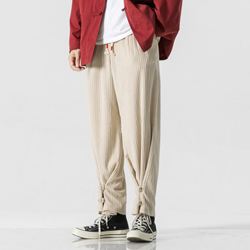Men's Structured Cotton Straight-Leg Meditation Pants