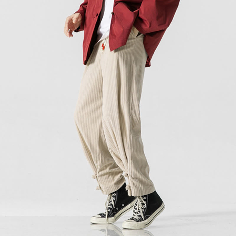 Men's Structured Cotton Straight-Leg Meditation Pants