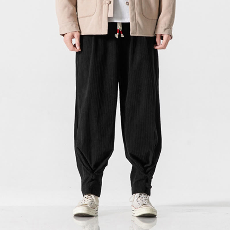 Men's Structured Cotton Straight-Leg Meditation Pants