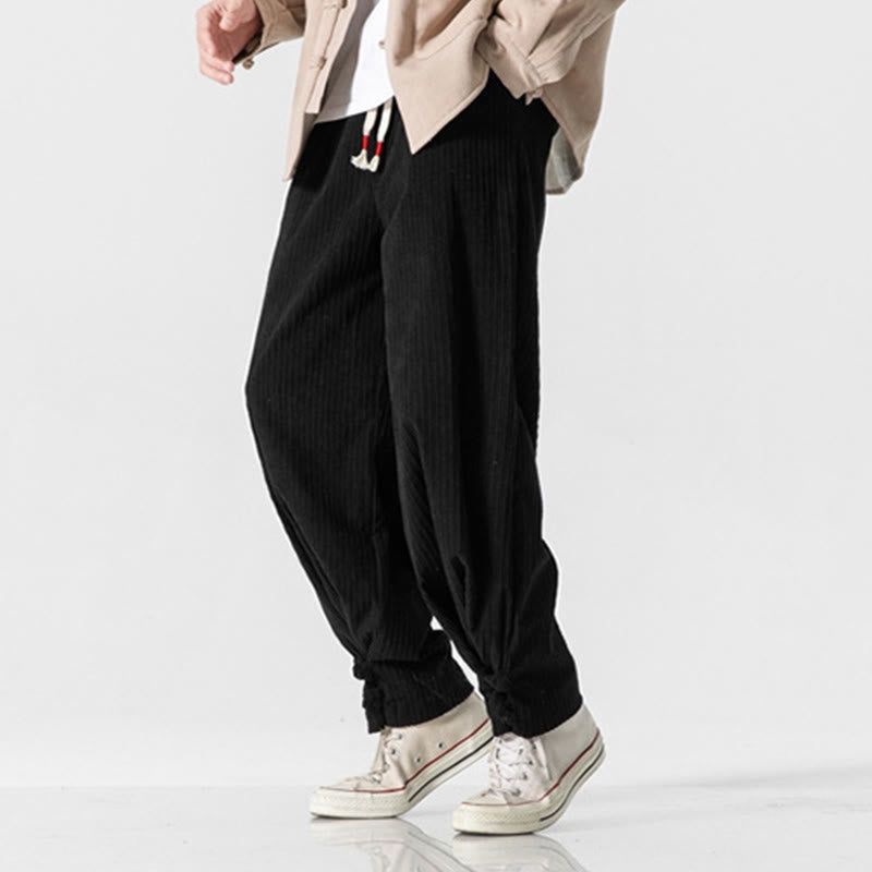 Men's Structured Cotton Straight-Leg Meditation Pants