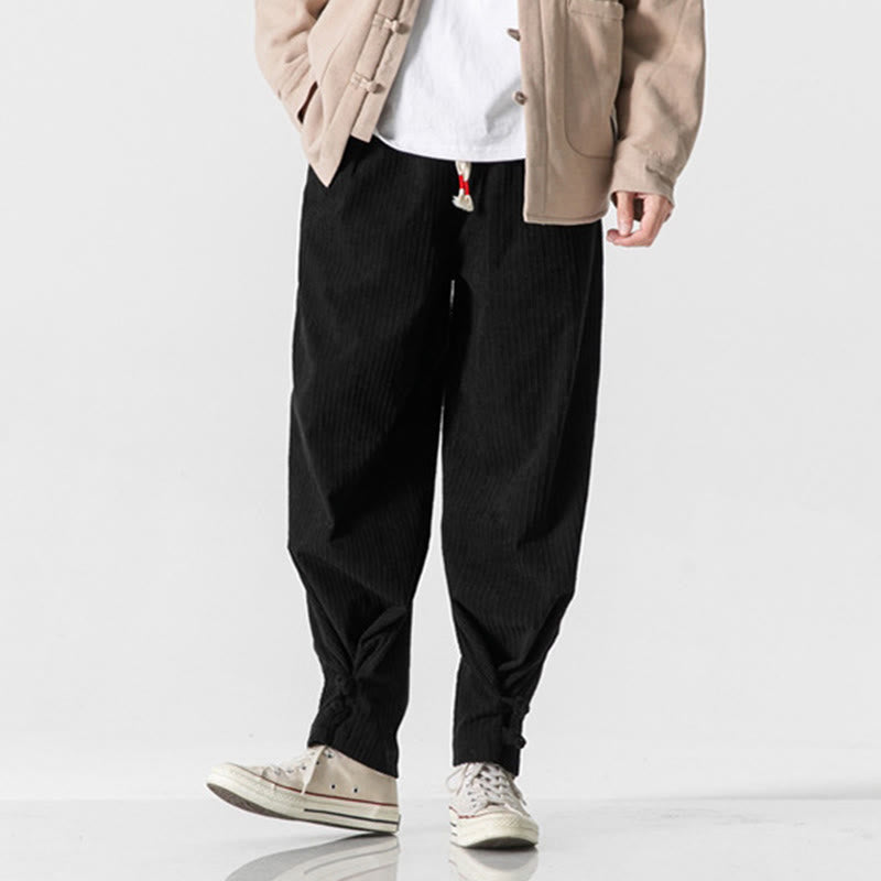 Men's Structured Cotton Straight-Leg Meditation Pants